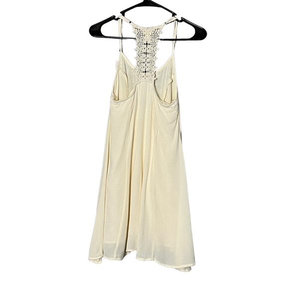 Mossimo Women’s Cream Beige Boho Eyelet Embroidered Summer Flowy Mini Dress - Picture 2 of 4